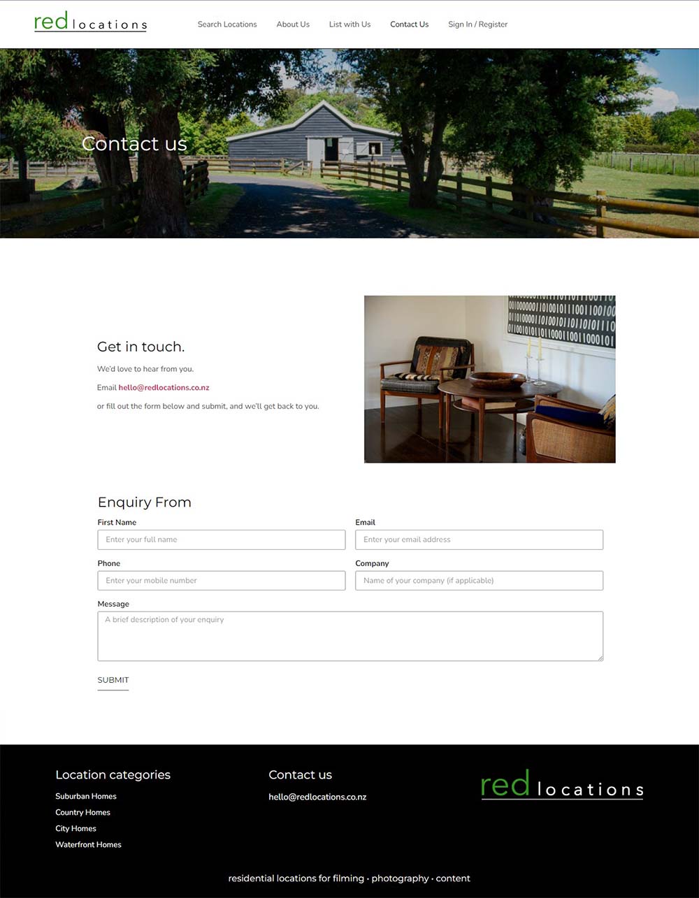 contact page