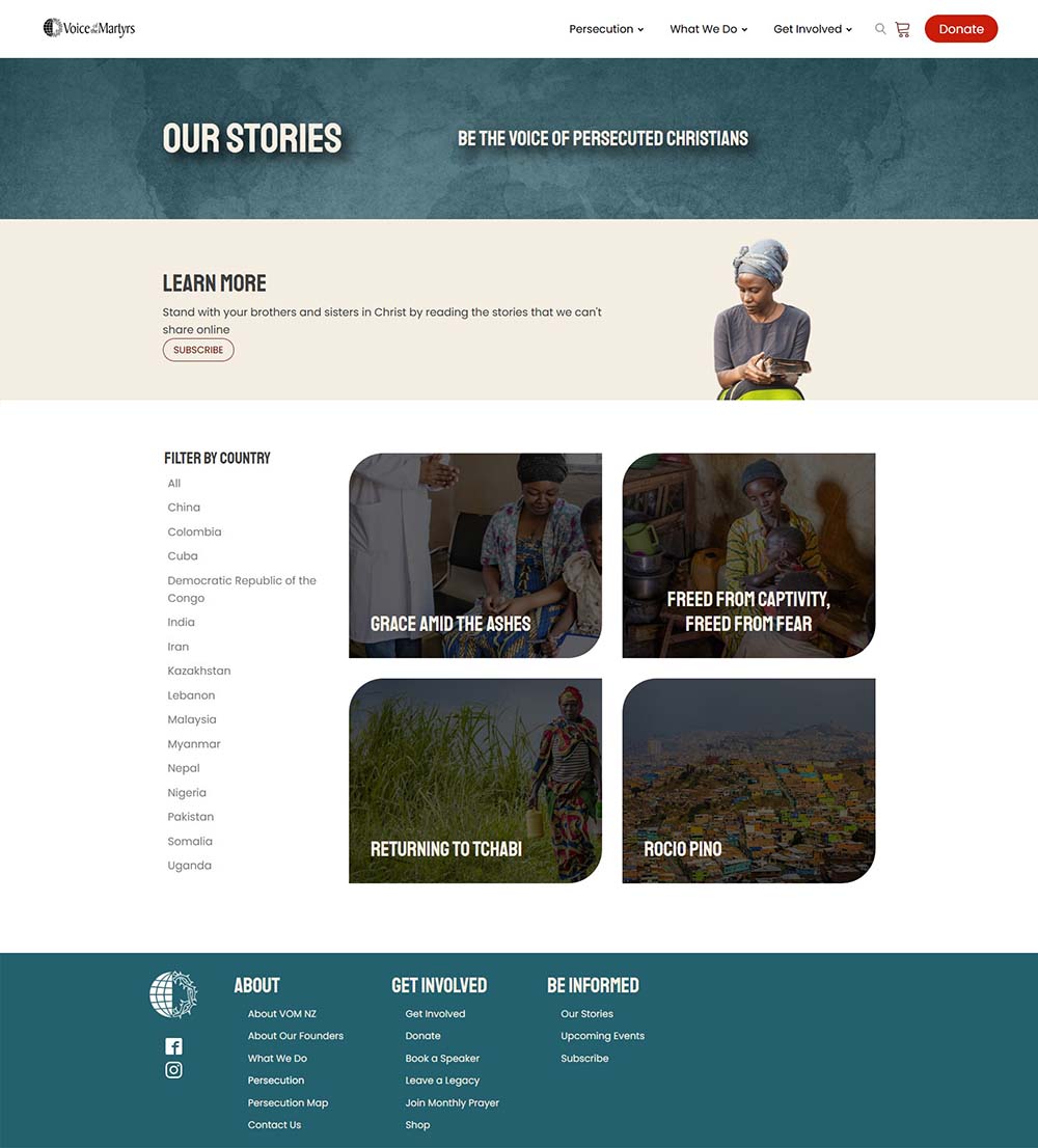 our stories page